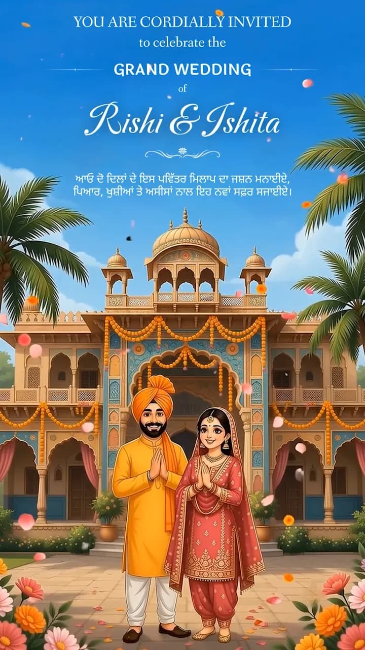 IM255 | Punjabi Wedding Invitation