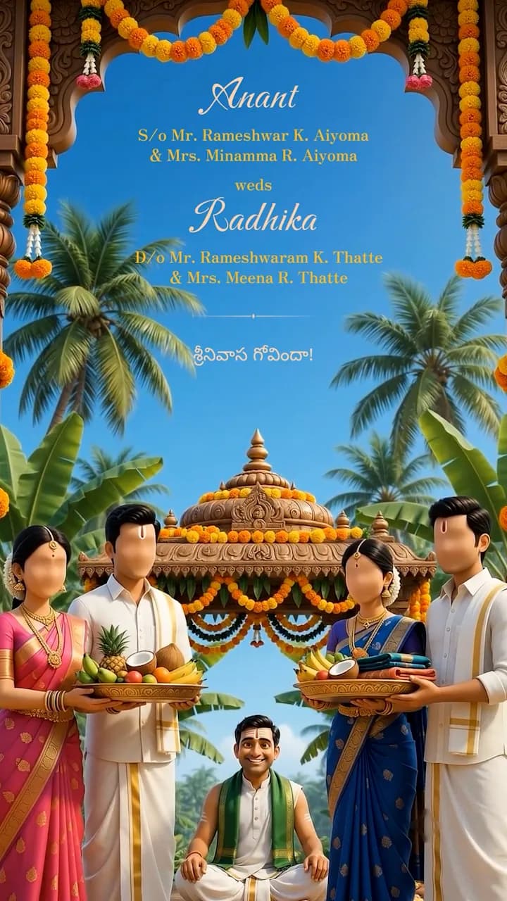 IM256 | South Indian AI Wedding Invitation