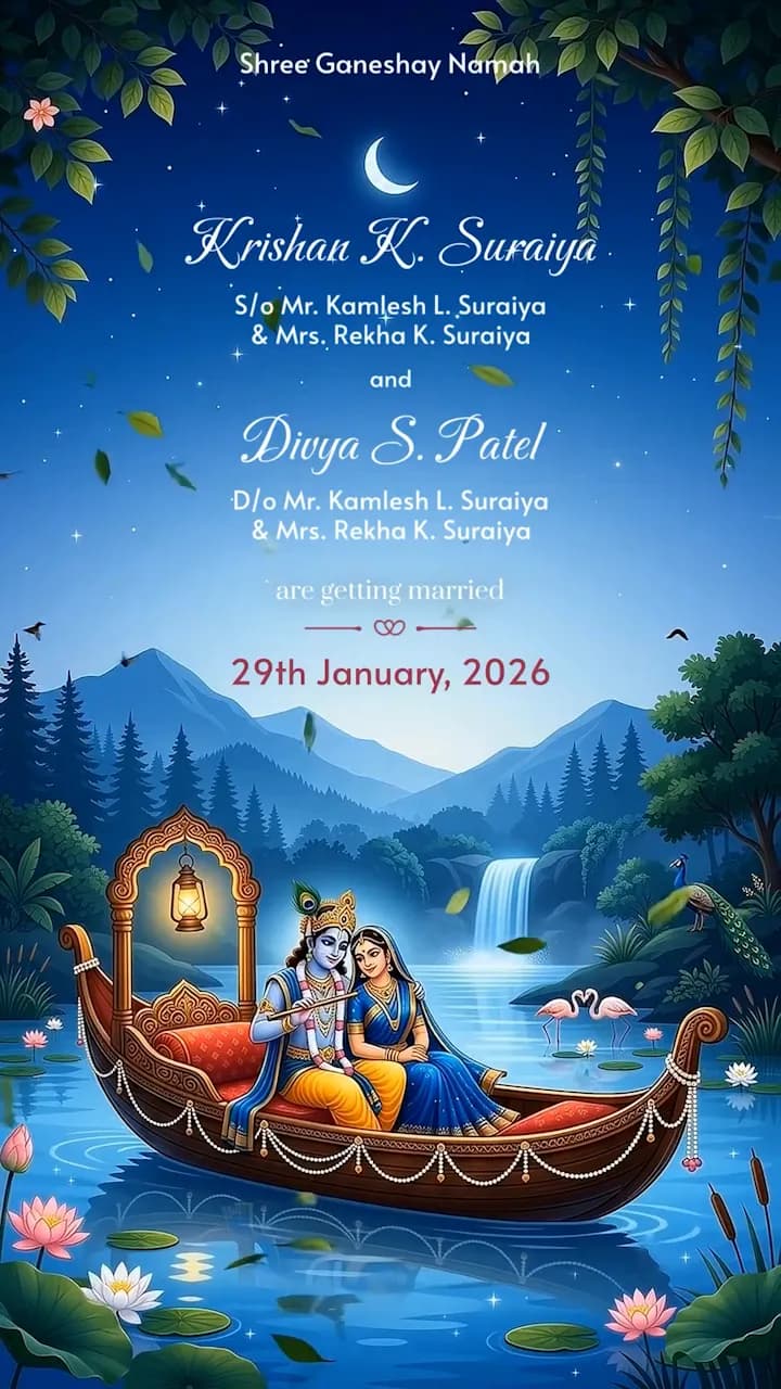 IM258 | Radha Krishna Wedding Invitation