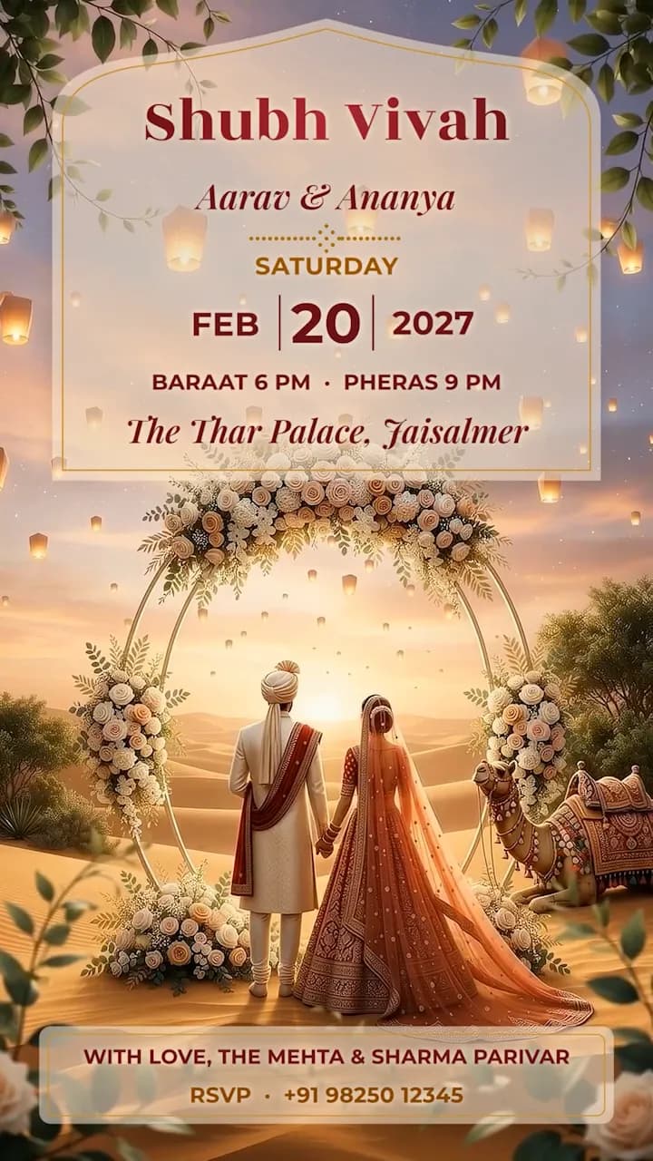 IM264 | Royal Rajasthani Wedding Invitation