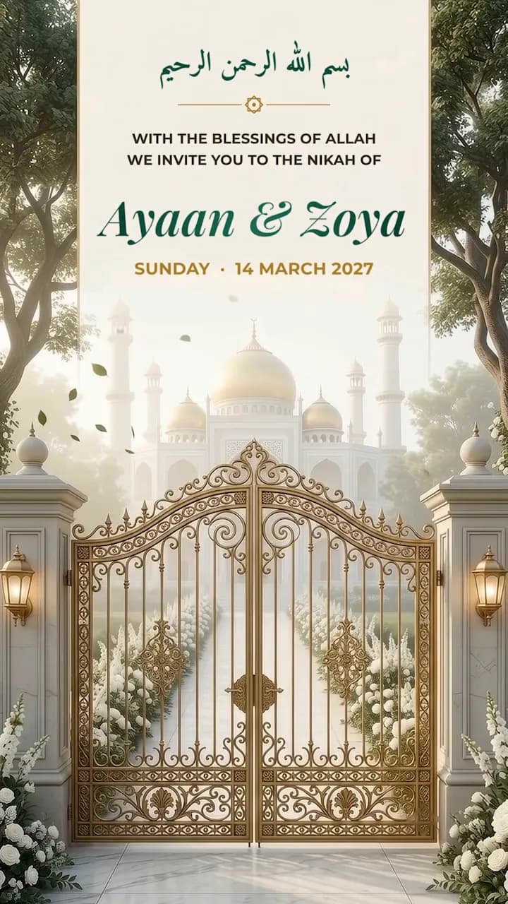 IM268 | Luxury Muslim Wedding Invitation