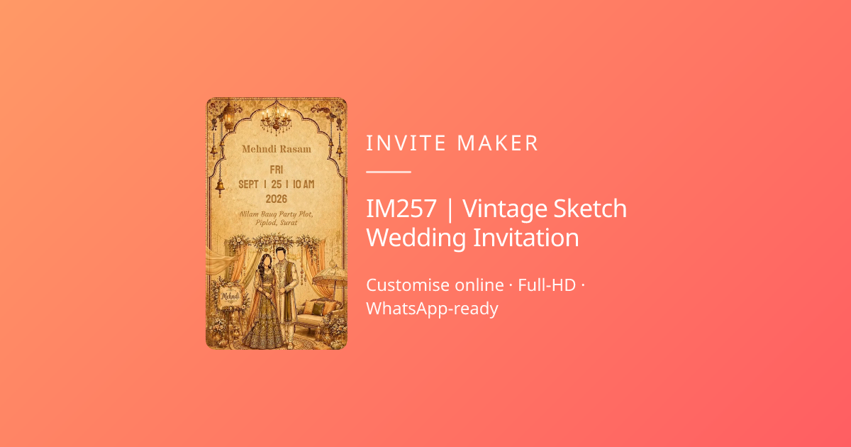 Vintage Sketch Art Wedding Invitation | Invite Maker